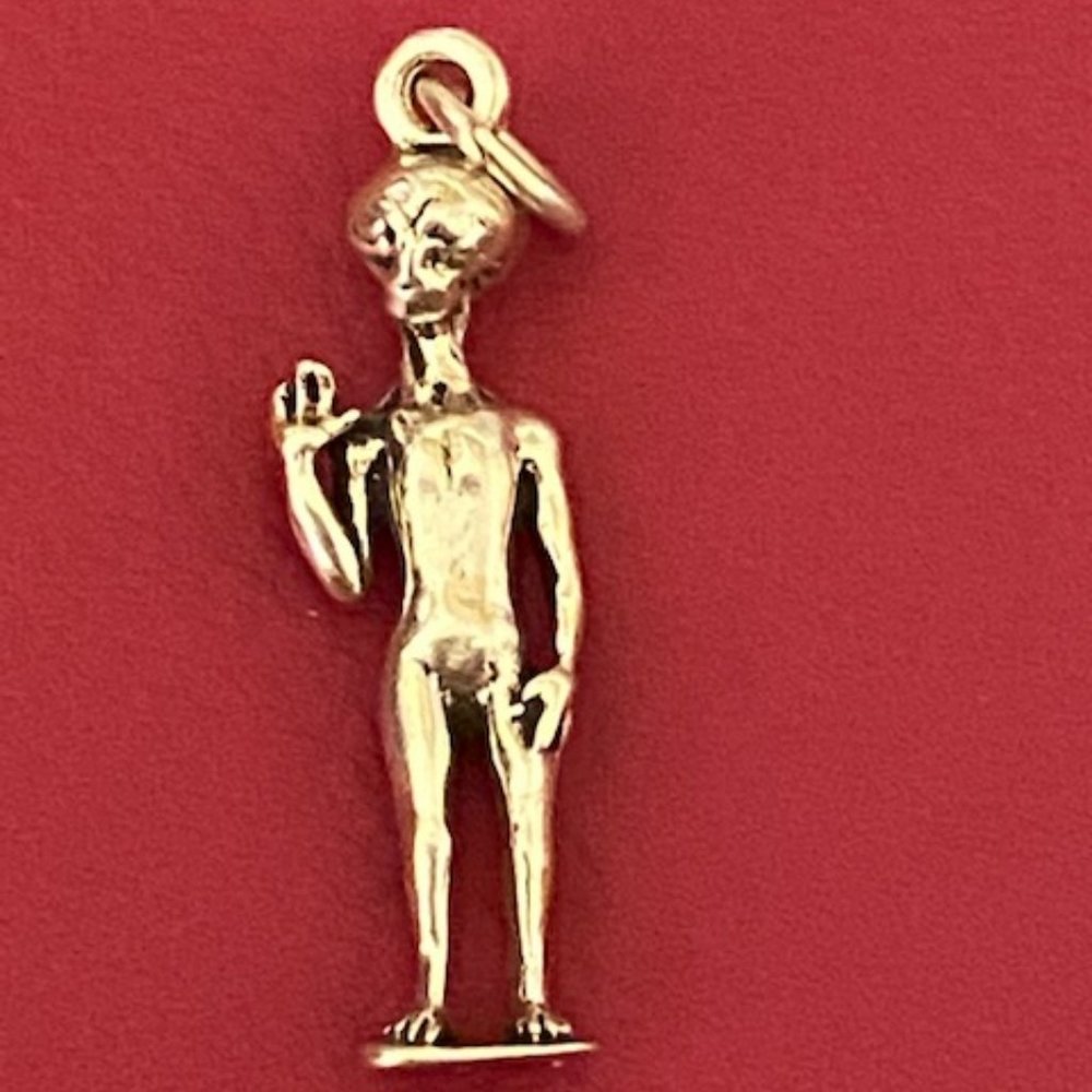 New! Sterling Silver 3D Roswell Alien Charm